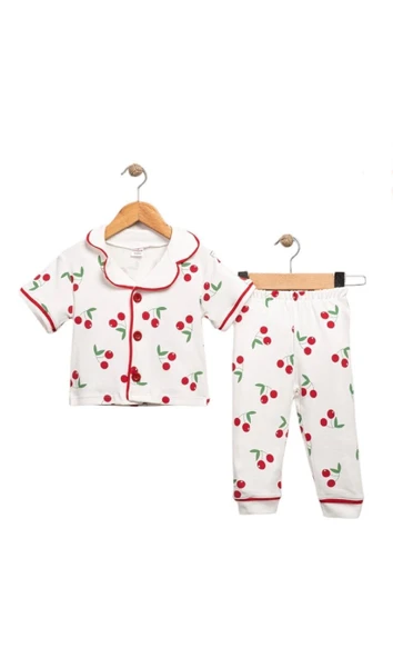 Kiraz Baskılı Yazlık Pijama Takımı - 2