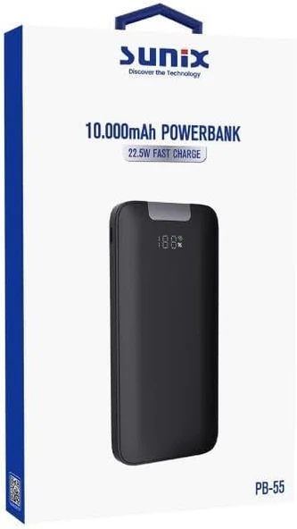 Sunix 10000 Mah 22.5W Hızlı Şarj Kendinden Kablolu Powerbank PB-55 - Resim 2