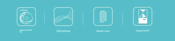 Polylite İki Renkli PLA 3D Yazıcı Filamenti 1.75mm 1kg - Buzdağı İpeksi Mavi Gümüş - Resim 5