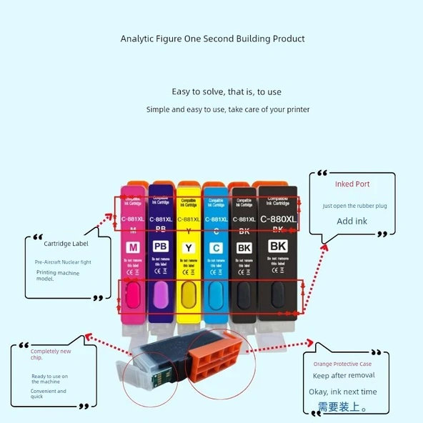 Yeniden Doldurulabilir Mürekkep Kartuşu - 880PGBK Büyük Siyah - 7