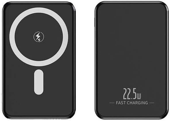 Sunix 5000 Mah 15W Manyetik Wireless Powerbank Siyah PB-54
