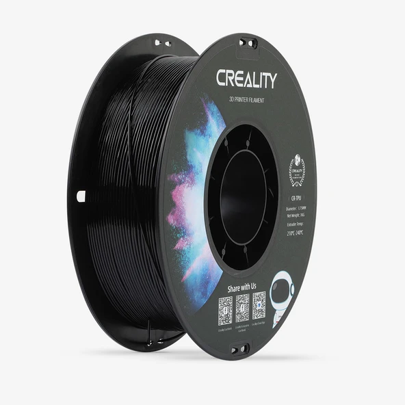 3D Yazıcı Filamenti - Siyah - 1kg - 1.75mm Yüksek Esneklik TPU