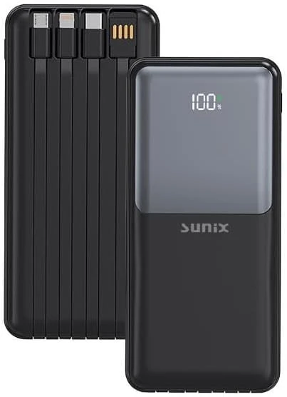 Sunix 20000 Mah Dijital Göstergeli Dahili Çoklu Kablolu Taşınabilir Powerbank Siyah PB-50 ürün görseli