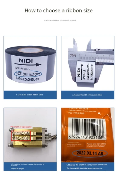 Termal Transfer Baskı Şeridi - NIDI-900 Mavi 25mm x 100m - 11