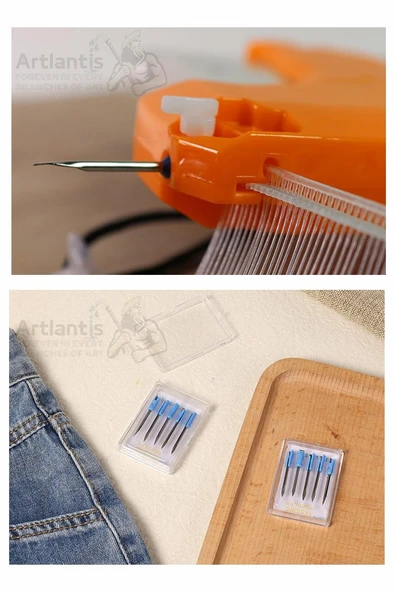 Kılçık Makinesi ve 5 li Çelik Yedek Uç 1 Paket Kılçık Tabancası Türban Tasarım Gelinlik Metal İğneli Markalama Etiket - 5