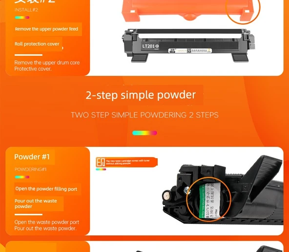 Lenovo M7206 Toner Kartuşu - 2800 Sayfa Temiz Baskı Yüksek Kapasite Toz Kutusu - 9