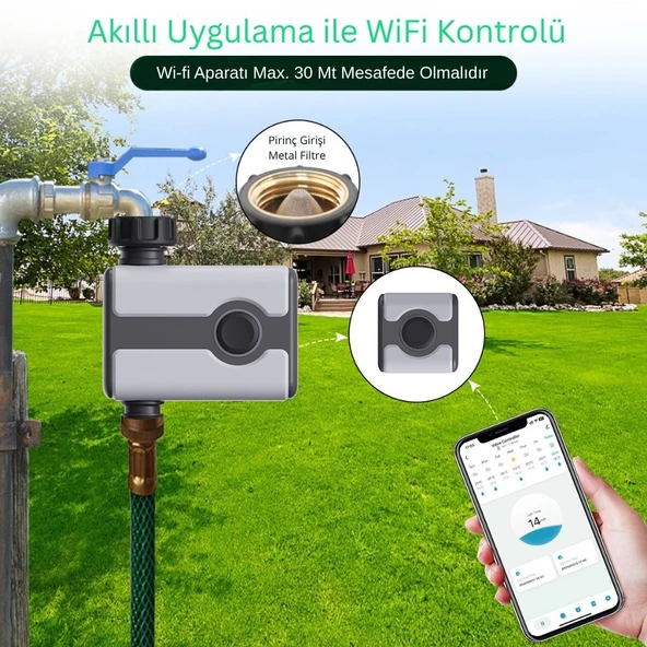 Akyol Garden 21187 Wi-Fi Bağlantılı Bahçe Sulama Bilgisayarı Timer - 2
