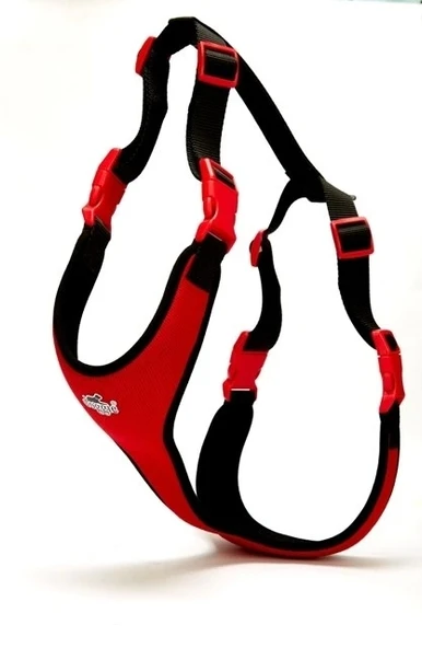 Doggie Softlu Siyah Köpek Bel Tasması 70/95 cm Kırmızı ürün görseli 1