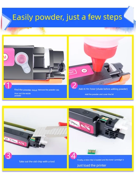 Renkli Yazıcı Toner Kartuşu - Dört Renk Seti (6000 Sayfa) - Resim 5