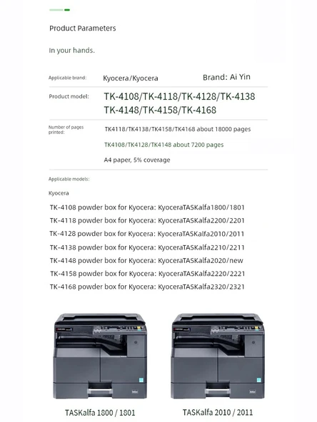Uyumlu Toner Kartuşu TK-4158 - 2220 2221 İçin - 3