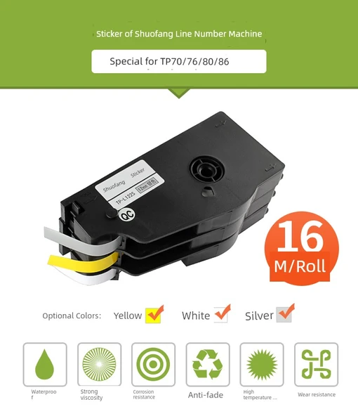 TP70/76/80/86 12mm Beyaz Etiket - TP-L122W - 5