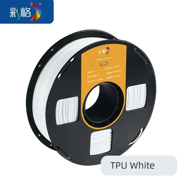 TPU Esnek 3D Yazıcı Filamenti - 1.75mm - 1kg - Beyaz