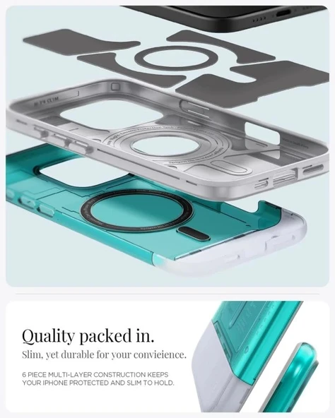 Spigen iphone 15 Pro Manyetik Klasik C1 MagFit Kılıf - 6
