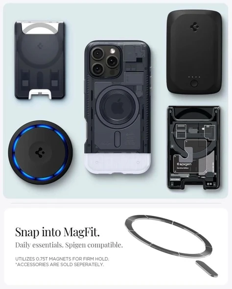 Spigen iphone 15 Pro Manyetik Klasik C1 MagFit Kılıf - 7