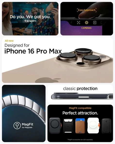Spigen iphone 15 Pro Manyetik Klasik C1 MagFit Kılıf - 3