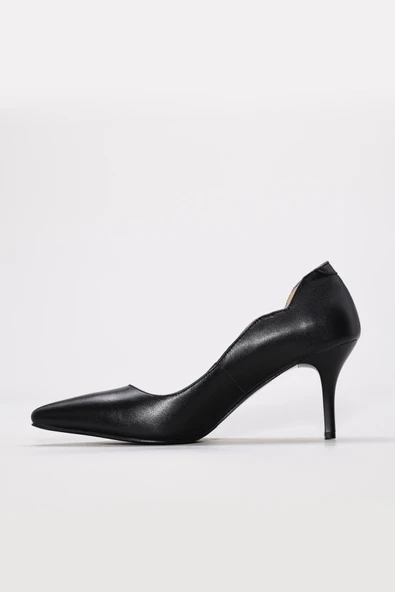 Hakiki Deri  Kadın İnce Topuk Ayakkabı 215ZA2588 - Resim 2