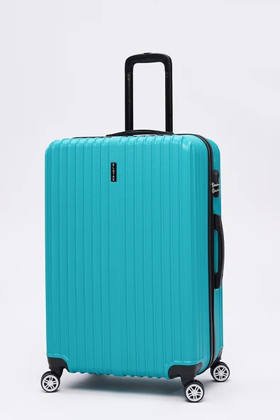 4'lü Valiz Seti Elatae Valiz Büyük - Orta - Kabin Boy ve Makyaj Turkuaz 1020 - Resim 2