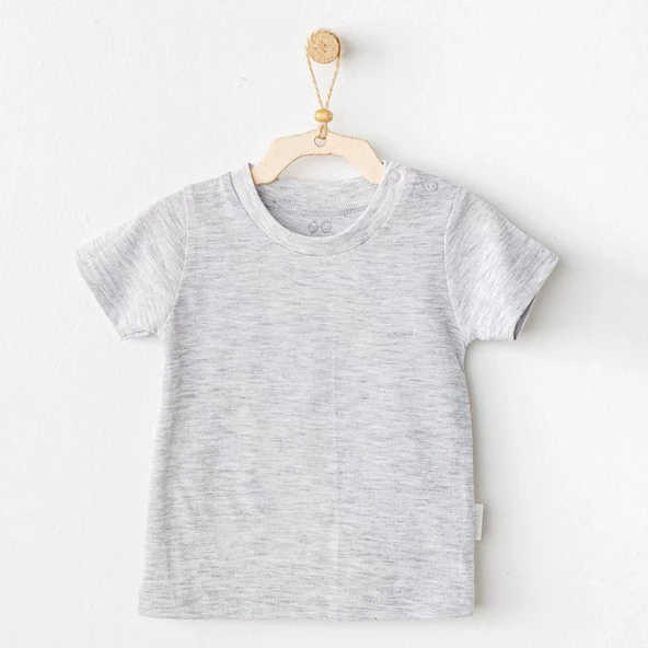 25971 Casual Bebek Tişört Grey Melange - 3