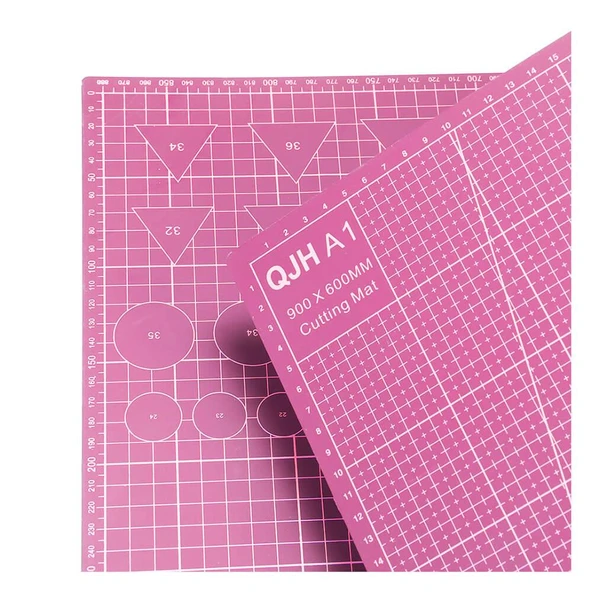 A1 Kesme Matı Patchwork - Cutting Mat - Kesim Altlığı - Kesim Tablası - 90x60cm - Pembe - 2