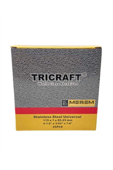 Tricraft Metal Kesme Inox Metal Kesici Taş 115x1.0x22 Mm 25'li Set Paket 5 Yıl - 4