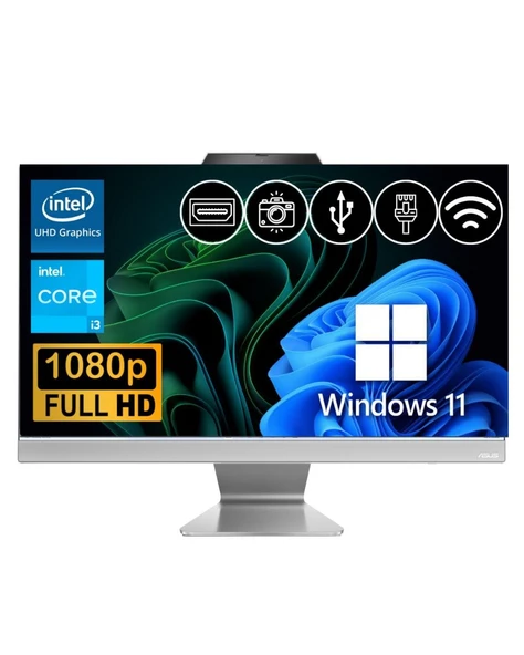 Asus i3-1315U 8GB DDR5 2TB M.2 SSD A3402WVAK-I38256W0D ATL24  23.8" W11Pro Beyaz All In One Bilgisayar