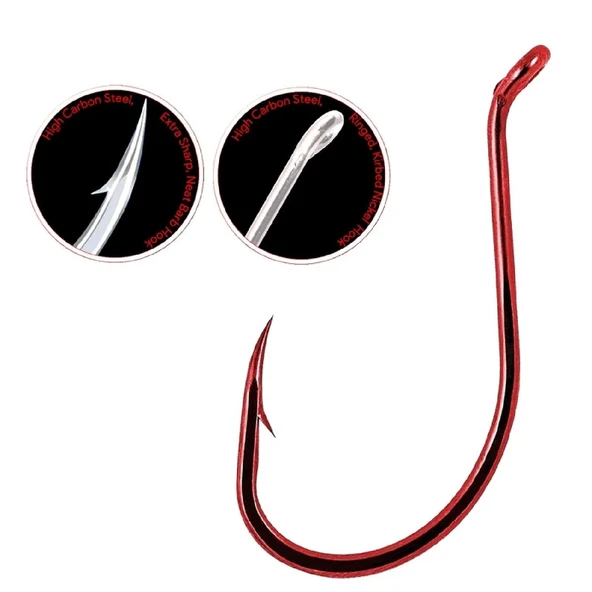 Shogun 9950 Octopus Beak Red Büyük Beden Olta İğnesi No:5/0 - Resim 2