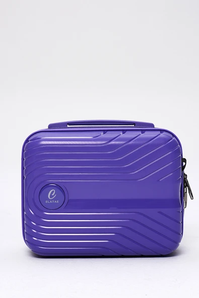 Elatae Exclusive Pro Polipropilen Kırılmaz 3'lü Valiz Seti Büyük - Orta Boy ve Makyaj Çantası Mor 5239 - Resim 4
