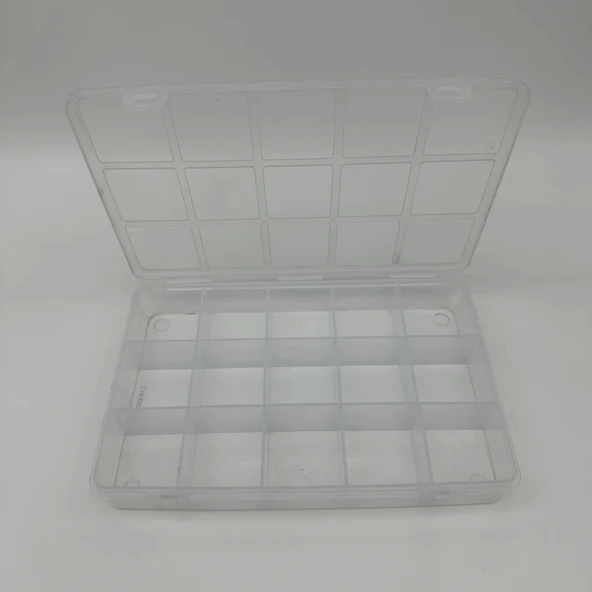 Organizer Plastik Kutu Box 15 Sabit Bölmeli 145x225x30mm - 7