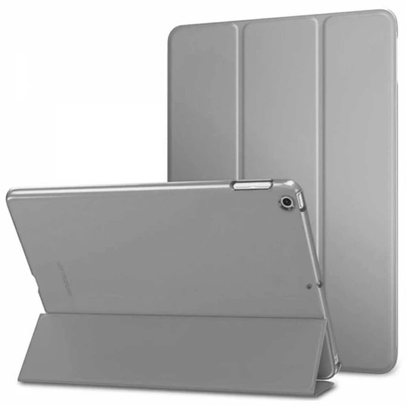 Apple iPad Mini 2 / Mini 3 Uyumlu Smart Cover Tablet Kılıfı Ekran Koruyucu Kalem Set Gümüş - Resim 3