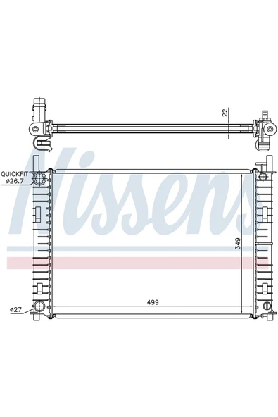 Autolux 2S6H8005AB Su Radyatoru Mekanık Mt 499x349x22 Mm / Ford Fıesta 5 1.3 1.4 Tdcı 01 > / - Uyumlu