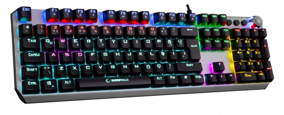 Rampage KB-R206 SELECT Rainbow Aydınlatmalı Blue Switch Mekanik Gaming