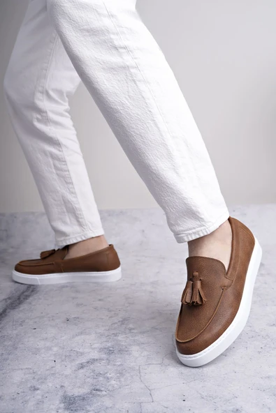 ET153 Bloom Bağcıksız Püsküllü Cilt Erkek Günlük Spor Klasik Ayakkabı BT - Taba ürün görseli