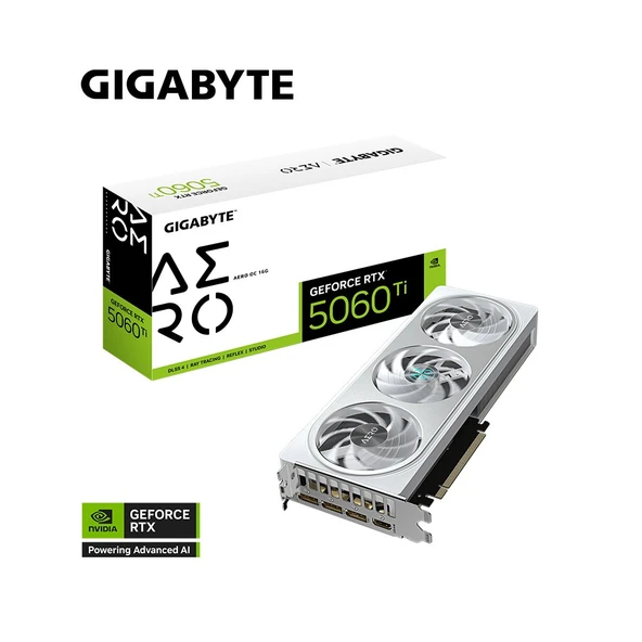 GIGABYTE GeForce RTX 5060 Ti AERO OC 16G GDDR7 16GB 128Bit DLSS 4 GV-N506TAERO OC-16GD NVIDIA Ekran Kartı