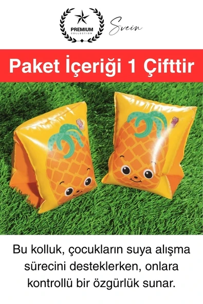 Meyve Desen Güvenli 5-12 Yaş Çocuklar İçin Yüzme Kolluk Deniz Havuz Şişme Kolluğu Yüzücü Hava Odalı - 5