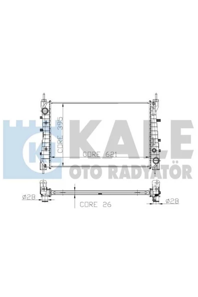 Kale 0135021AB 0 Su Radyatörü Linea 1.3 Mjtd 1.4 T-Jet 1.6 Mjtd 07- 1 Sıra 621X395X26 ürün görseli 1