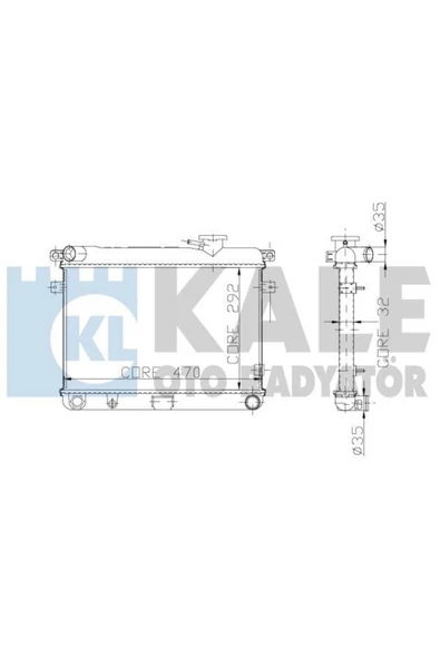 Kale 0106092AL OTO Radyatör 0 Su Radyatörü Murat 131 Al Pl 470X292X34