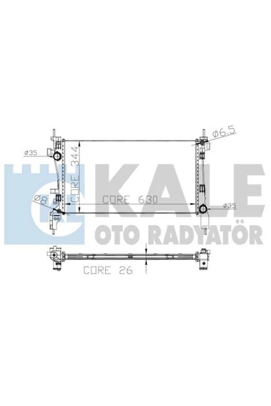 Kale 2062011AB OTO Radyatör  Su Radyatörü Fiorino 08- / Bipper 08- 1.3 HDI 1.4 HDI / Nemo 08- ürün görseli 1