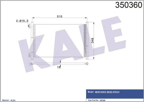 Kale 350360  Kondenser Mercedes Benz Atego 9705000054 ürün görseli 1