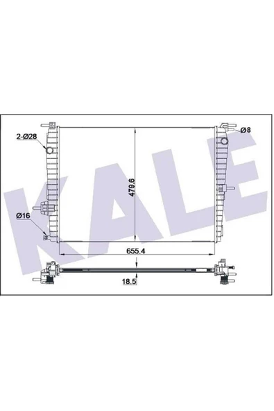 Kale 0559011AB 0 Su Radyatörü Megane III 08- 1.6 Scenic 08- 1.6 16V Fluence 08- 1.6 1 Sıra Alb Sıstem ürün görseli 1