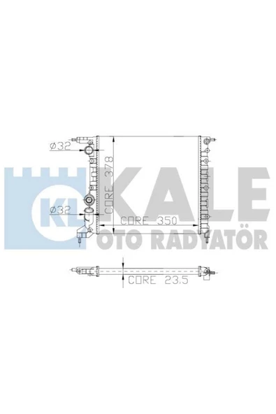 Kale 0526262AL OTO Radyatör 0 Su Radyatörü CLIO I 90-98 1.2 Mt Nac 2 Sıra Al Pl