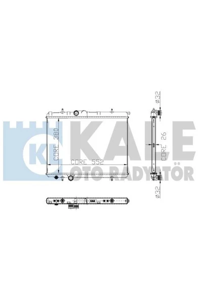 Kale 2011121PA Su Radyatörü 206 307 01- Partner 2003 Yeni Model Xsara C4 1.9 TDI 2.0İ 1.4İ 1 Sıra ürün görseli 1
