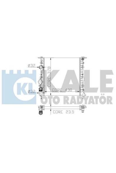 Kale 0545452AL OTO Radyatör 0 Su Radyatörü CLIO II 98- 1.0I Kangoo I 98- 1.0 1.2 Mt Nac 2 Sıra Cu Pl