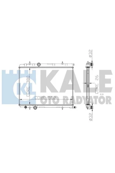 Kale 2045011AB Su Radyatörü 206 307 01- Partner 2003 Yeni Model Xsara C4 2.0HDI 1.9D 2.0 1 Sıra Alb ürün görseli 1
