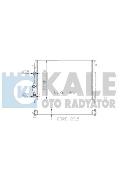 Kale 0520211AB OTO Radyatör 0 Su Radyatörü Megane I 98- 1.9 F9Q Laon Ac Scenic I 99- 585X377.5X34