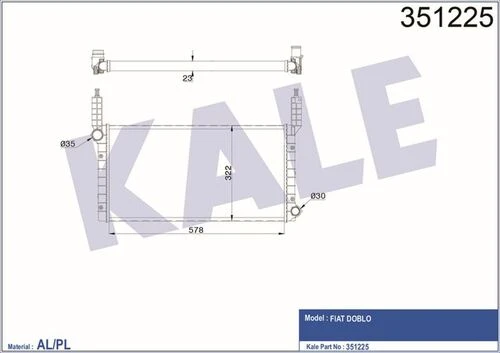 Kale 351225 OTO Radyatör  Radyatör Doblo 1.2İ 01-