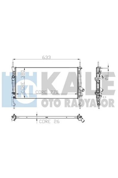 Kale 0222281AB OTO Radyatör 0 Su Radyatörü Transit V347 06- 2.2 TDCI 2.4 TDCI Mt Ac 1 Sıra Alb