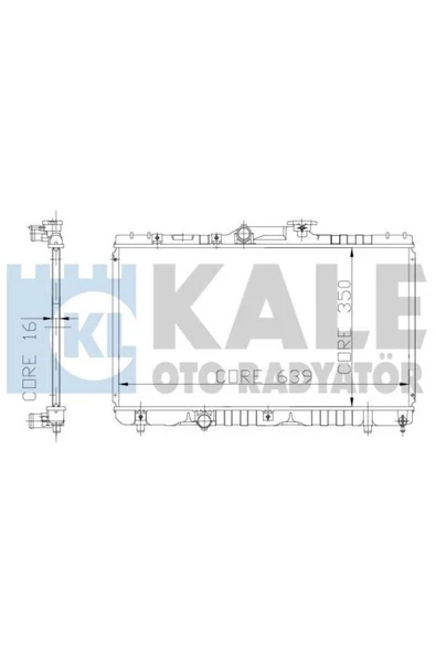 Kale 1801011PA OTO Radyatör  Su Radyatörü Corolla Uyumlu 93-98 Ae100 Ae101 Metre 350X638X16 ürün görseli 1
