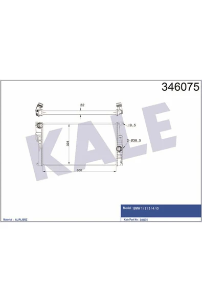 Kale 346075 OTO Radyatör  Su Radyatörü Bmw 1 Bmw 2 Bmw 3 Bmw 4 Bmw İ3