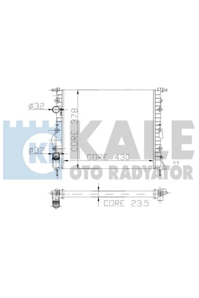 Kale 0518182AL 0 Su Radyatörü CLIO II 1.5 DCI 65Ps Nac K7M K7J E7J K4M Nac Kangoo 1 I 1.4   38078905 - 1