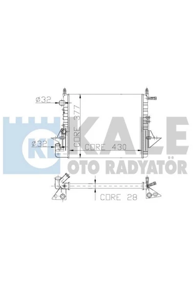 Kale 0523232AL OTO Radyatör 0 Su Radyatörü Twingo 93- 1.2I 2 Sıra Al Pl - 1